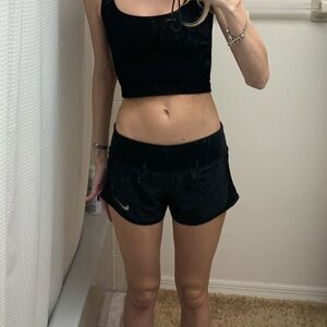 Women's Black Crop Top and Shorts Set